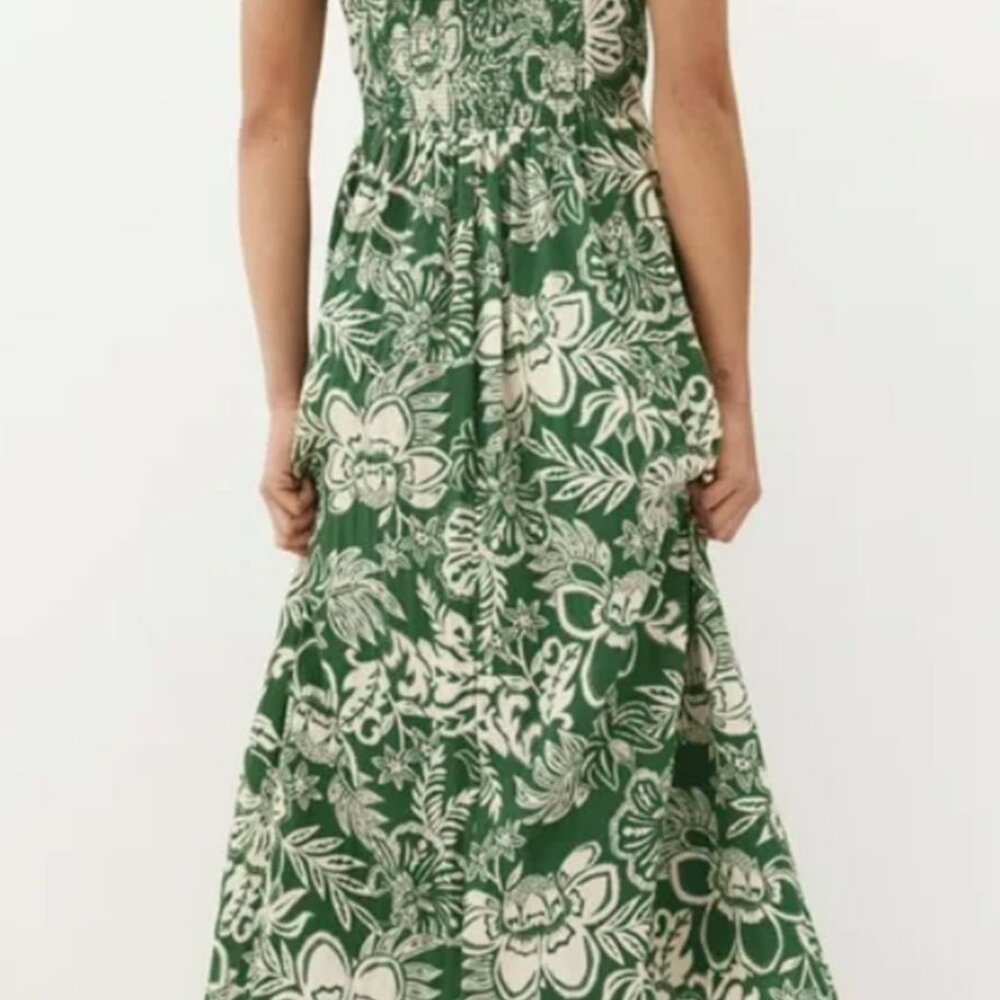 H&M Green and Off White Tropical Floral Dress with Spaghetti Straps. NWT - Picture 2 of 10